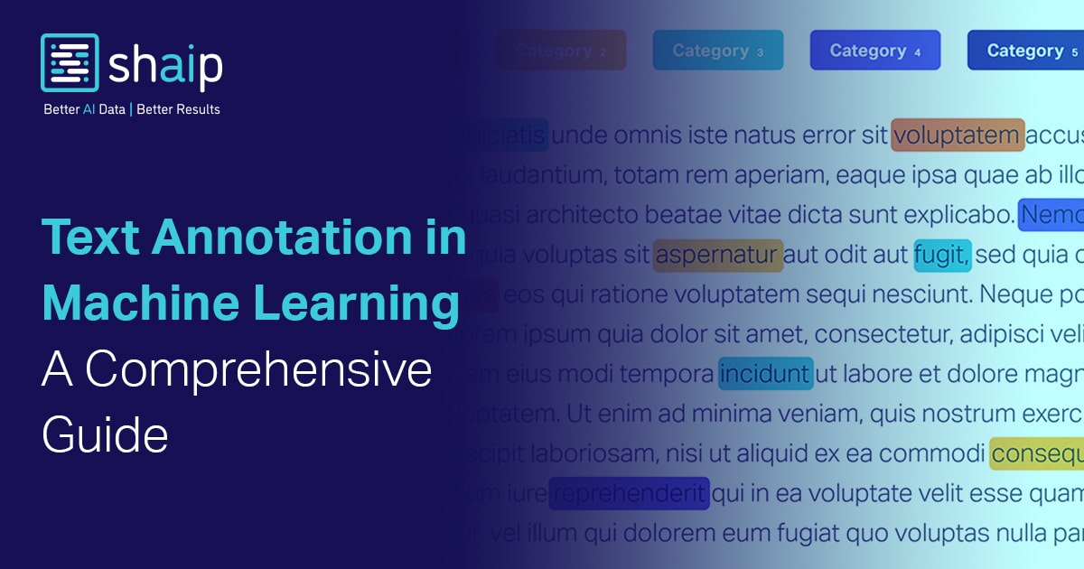 Text annotation in machine learning