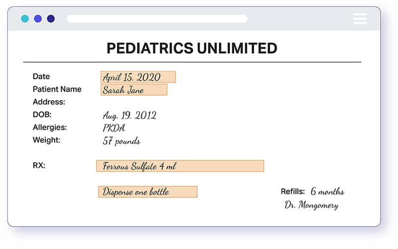 Data extraction from electronic medical records (emrs)