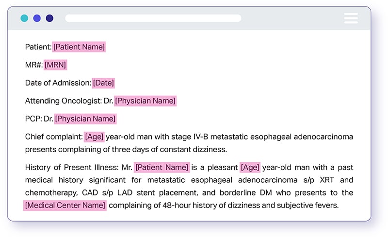 Pii de-identification