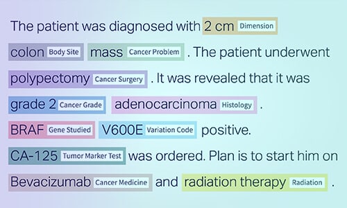 Extraction of oncology entities
